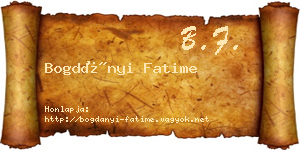 Bogdányi Fatime névjegykártya